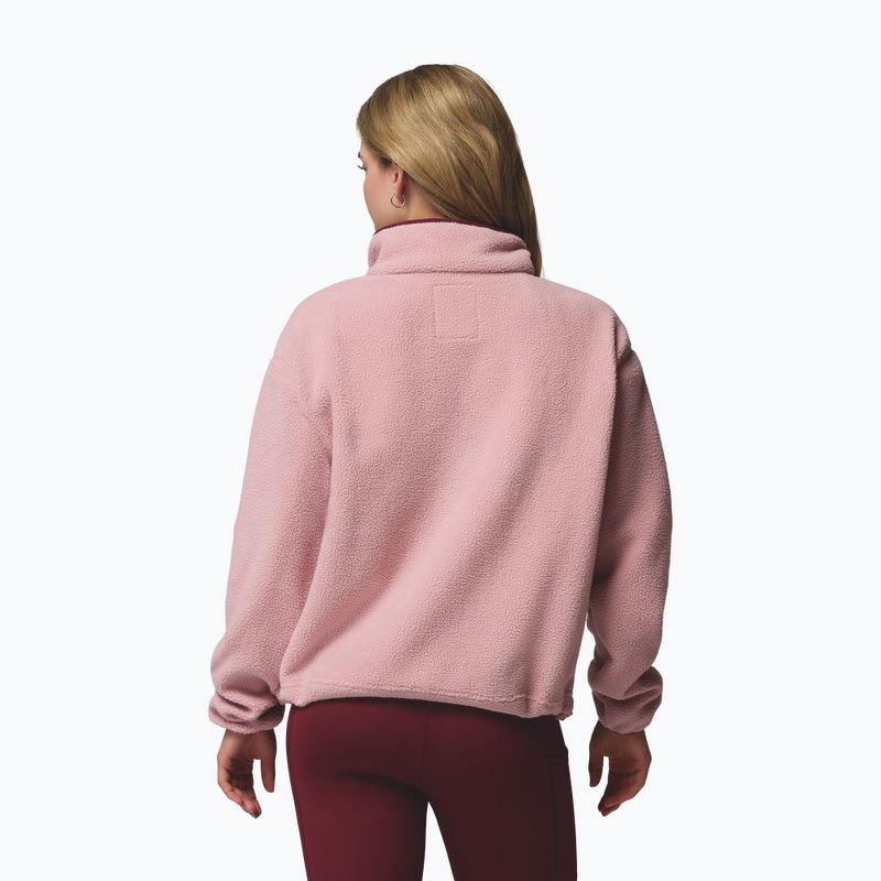 Bluză fleece pentru femei Columbia Helvetia II Cropped Half Snap Fleece eraser pink/fig/rich wine 3