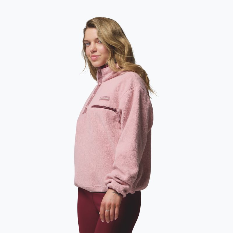 Bluză fleece pentru femei Columbia Helvetia II Cropped Half Snap Fleece eraser pink/fig/rich wine 4