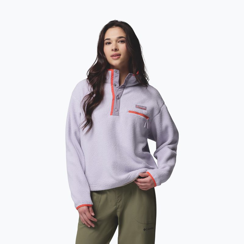 Bluză fleece pentru femei Columbia Helvetia II Cropped Half Snap Fleece lavender pearl/shale purple/zing 4
