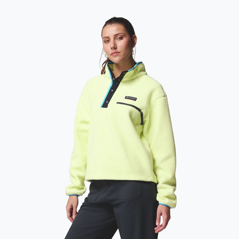 Bluză fleece pentru femei Columbia Helvetia II Cropped Half Snap Fleece citron haze/black/compass blue