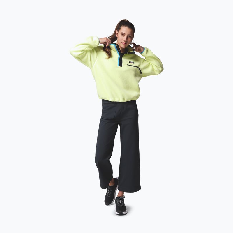 Bluză fleece pentru femei Columbia Helvetia II Cropped Half Snap Fleece citron haze/black/compass blue 4