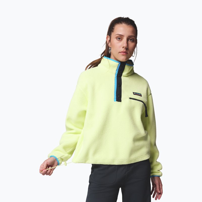 Bluză fleece pentru femei Columbia Helvetia II Cropped Half Snap Fleece citron haze/black/compass blue 5