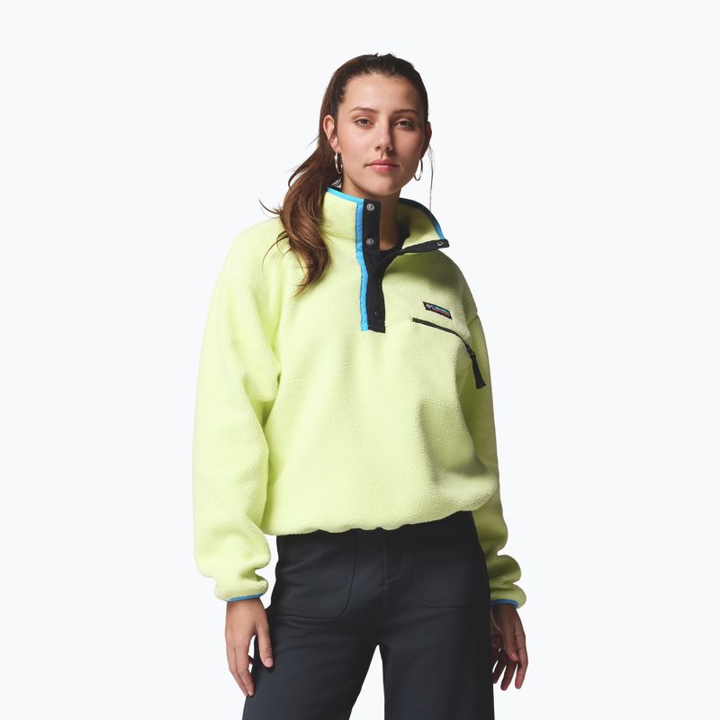 Bluză fleece pentru femei Columbia Helvetia II Cropped Half Snap Fleece citron haze/black/compass blue 6