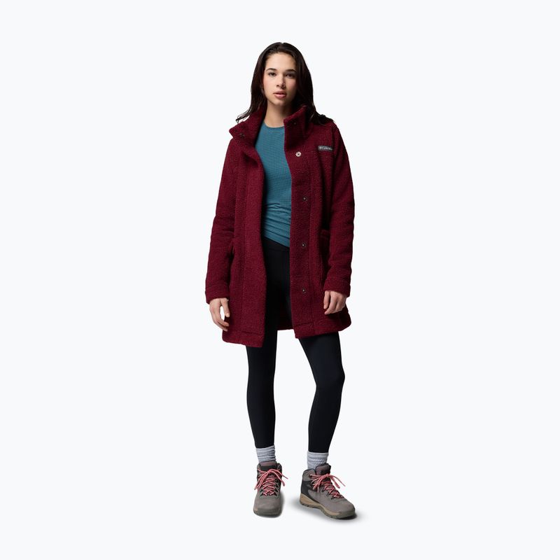 Palton fleece pentru femei Columbia Panorama Long rich wine 2