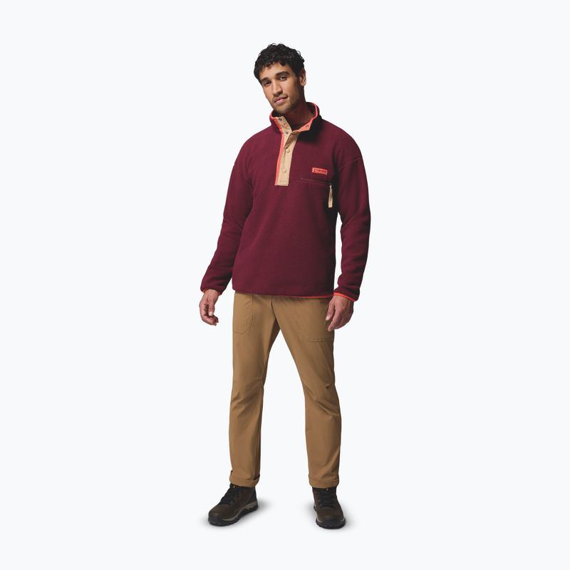 Bluză fleece pentru bărbați Columbia Helvetia II Half Snap Fleece rich wine 2