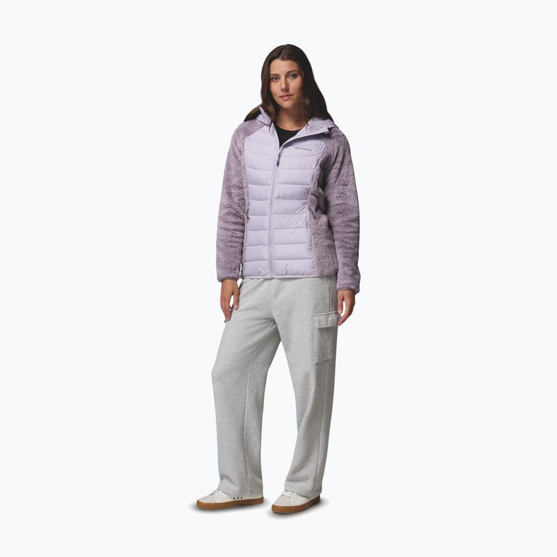 Geacă izolată pentru femei Columbia Powder Lite II Sherpa Hybrid shale purple/lavender pearl 2