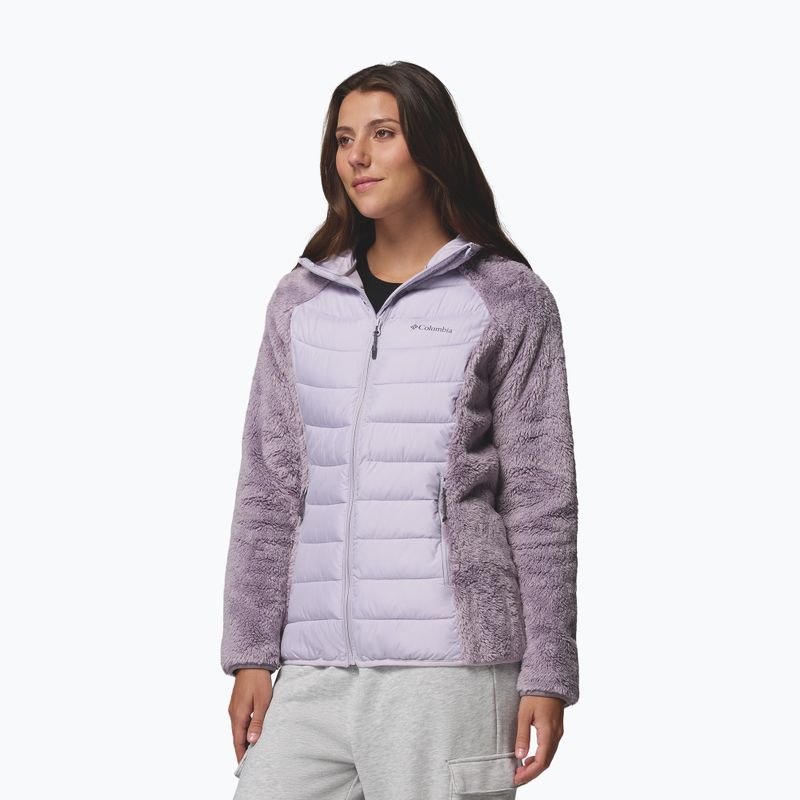 Geacă hibridă damă Columbia Powder Lite II Sherpa Hybrid shale purple/lavender pearl 4