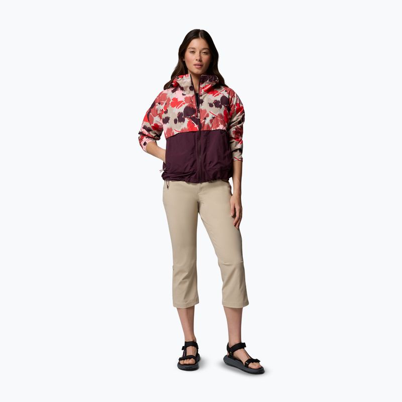 Geacă împotriva vântului pentru femei Columbia Spire Valley Printed Windbreaker washed red ikatbloom print/moonvista 2