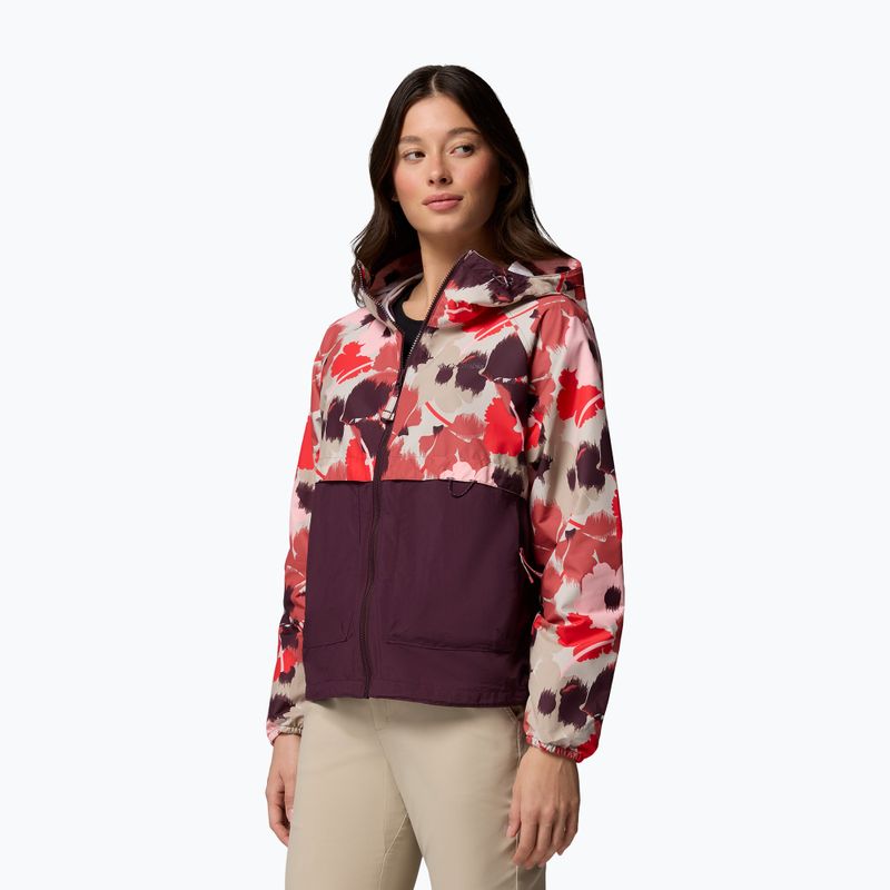 Geacă împotriva vântului pentru femei Columbia Spire Valley Printed Windbreaker washed red ikatbloom print/moonvista 4