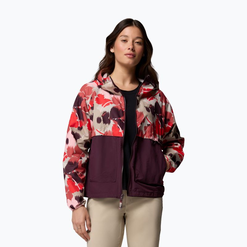 Geacă împotriva vântului pentru femei Columbia Spire Valley Printed Windbreaker washed red ikatbloom print/moonvista 5
