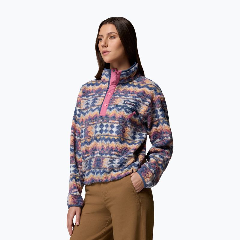 Bluză fleece pentru femei Columbia Helvetia II Printed Cropped Half Snap sea salt/retrotee 4