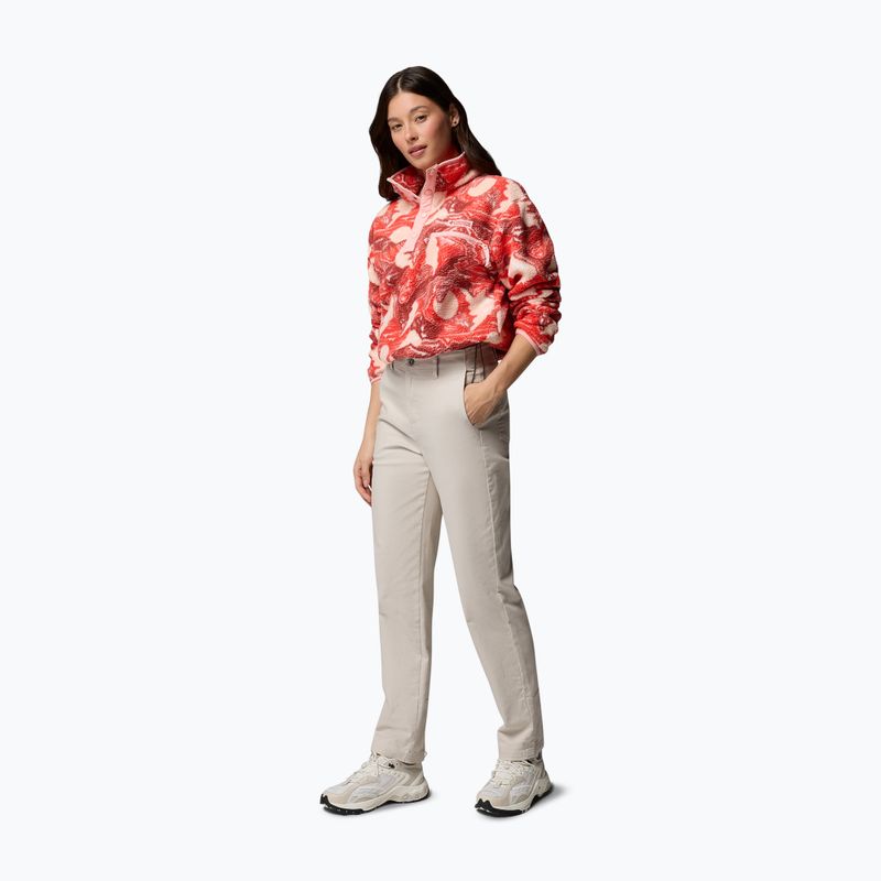 Bluză fleece pentru femei Columbia Helvetia II Printed Cropped Half Snap poppy red/sunscape 2