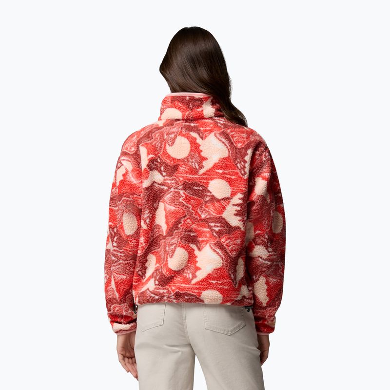 Bluză fleece pentru femei Columbia Helvetia II Printed Cropped Half Snap poppy red/sunscape 3