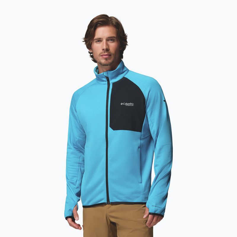 Bluză de trekking pentru bărbați Columbia Triple Canyon Grid Fleece Full Zip II compass blue heather/black 5