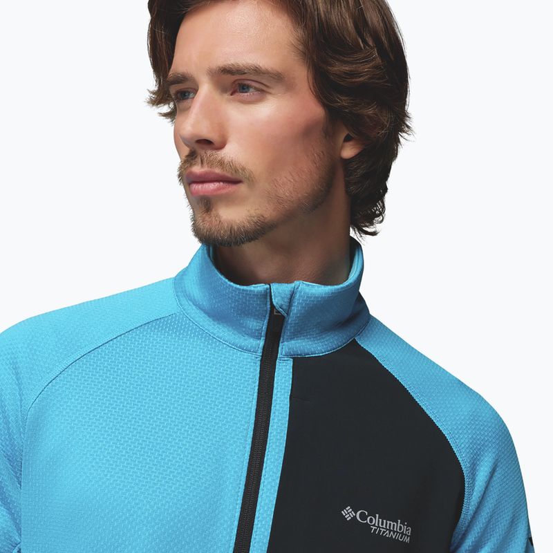 Bluză de trekking pentru bărbați Columbia Triple Canyon Grid Fleece Full Zip II compass blue heather/black 6