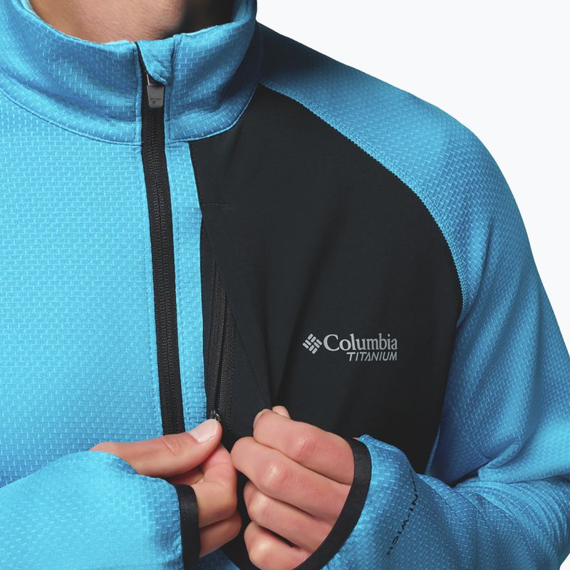 Bluză de trekking pentru bărbați Columbia Triple Canyon Grid Fleece Full Zip II compass blue heather/black 8