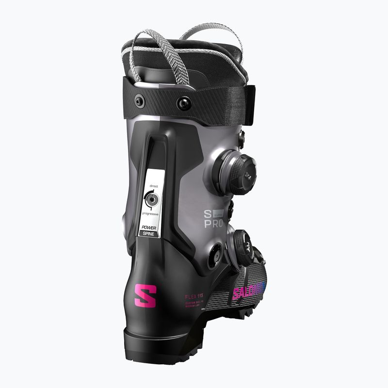 Încălțăminte de schi pentru femei Salomon S/Pro Supra Dual Boa 115 W black/beluga metallic/beetroot purple 7