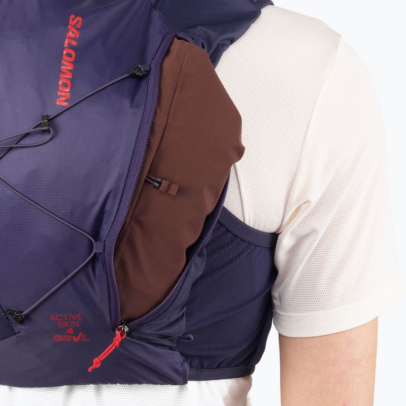 Vesta de alergare Salomon Active Skin 4 GRVL martime blue / astral aura / haute red 7