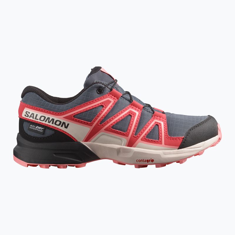 Încălțăminte de alergare pentru copii Salomon Speedcross Waterproof grisaille/hushed violet/rouge red 8