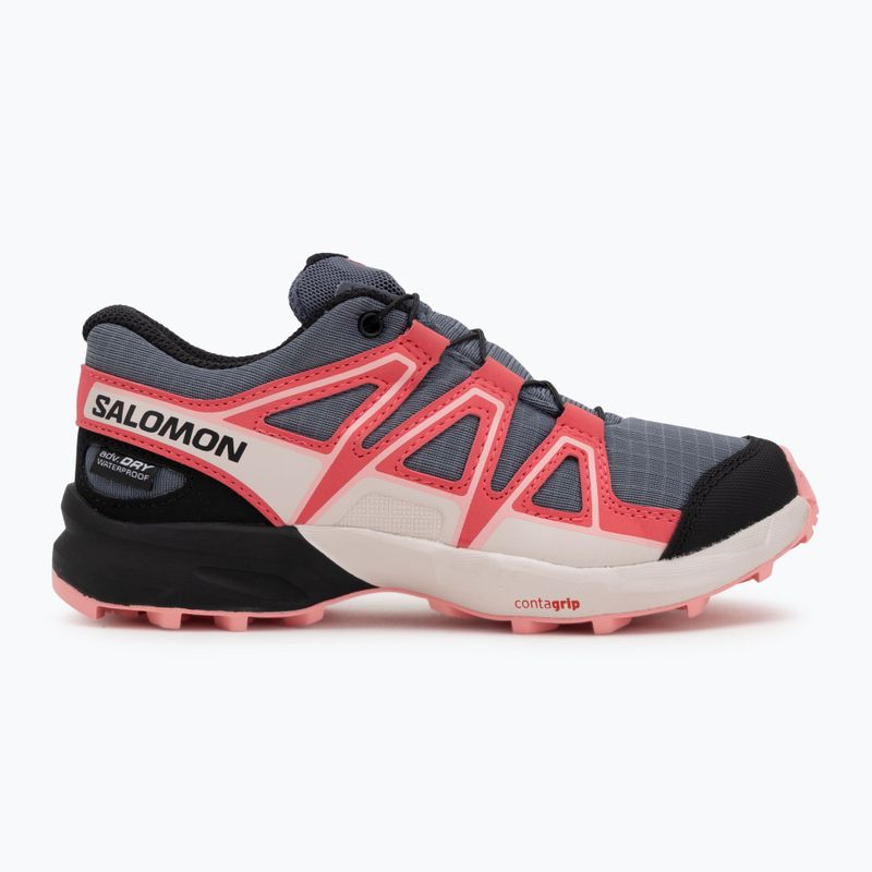 Încălțăminte de alergare pentru copii Salomon Speedcross Waterproof grisaille/hushed violet/rouge red 2