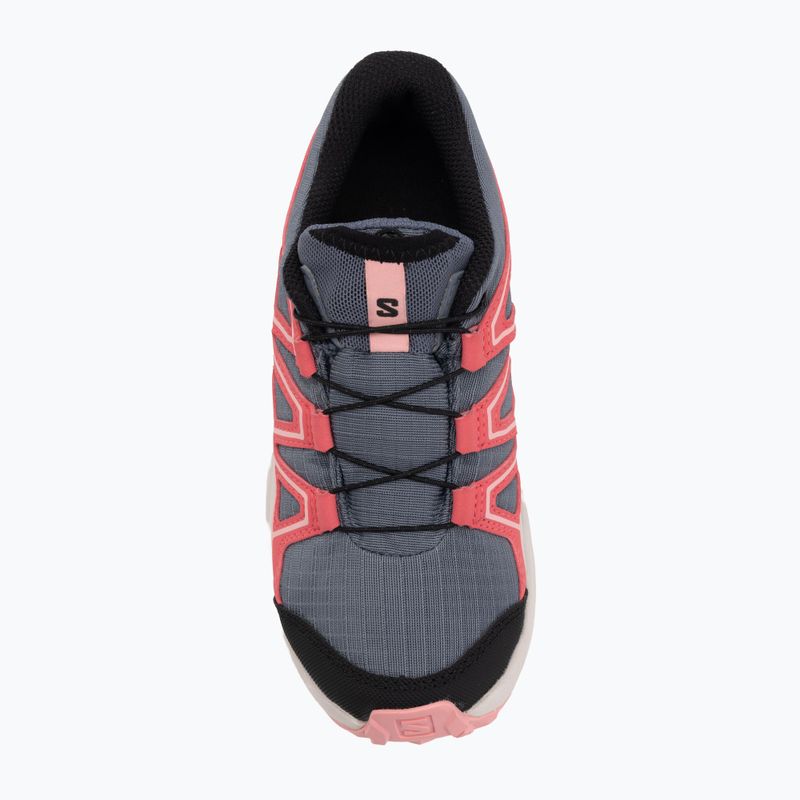 Încălțăminte de alergare pentru copii Salomon Speedcross Waterproof grisaille/hushed violet/rouge red 5