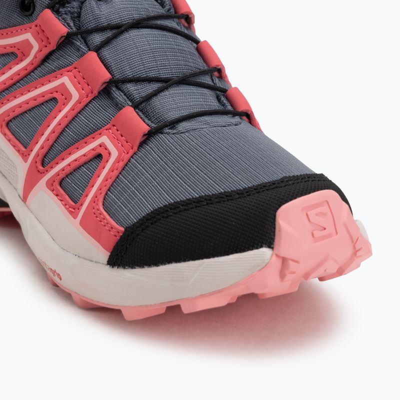 Încălțăminte de alergare pentru copii Salomon Speedcross Waterproof grisaille/hushed violet/rouge red 7