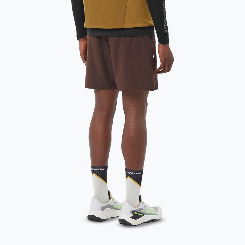 Pantaloni scurți de alergare pentru bărbați Salomon Shakeout C 2IN1 7" coffee bean 5
