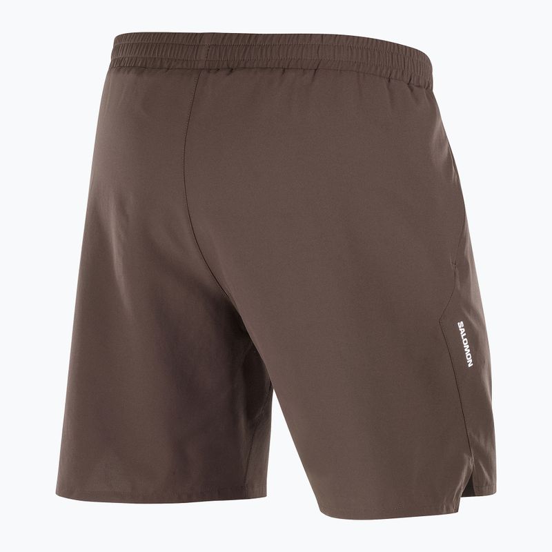 Pantaloni scurți de alergare pentru bărbați Salomon Shakeout C 2IN1 7" coffee bean 6