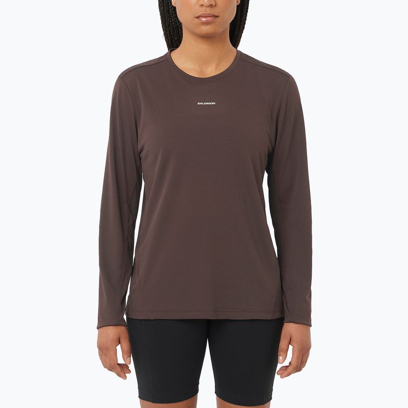 Longsleeve  pentru femei Salomon Shakeout Core coffe bean