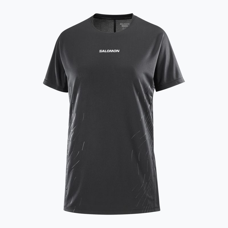 Tricou de alergare pentru femei Salomon Sense Aero SS Tee GFX deep black 3