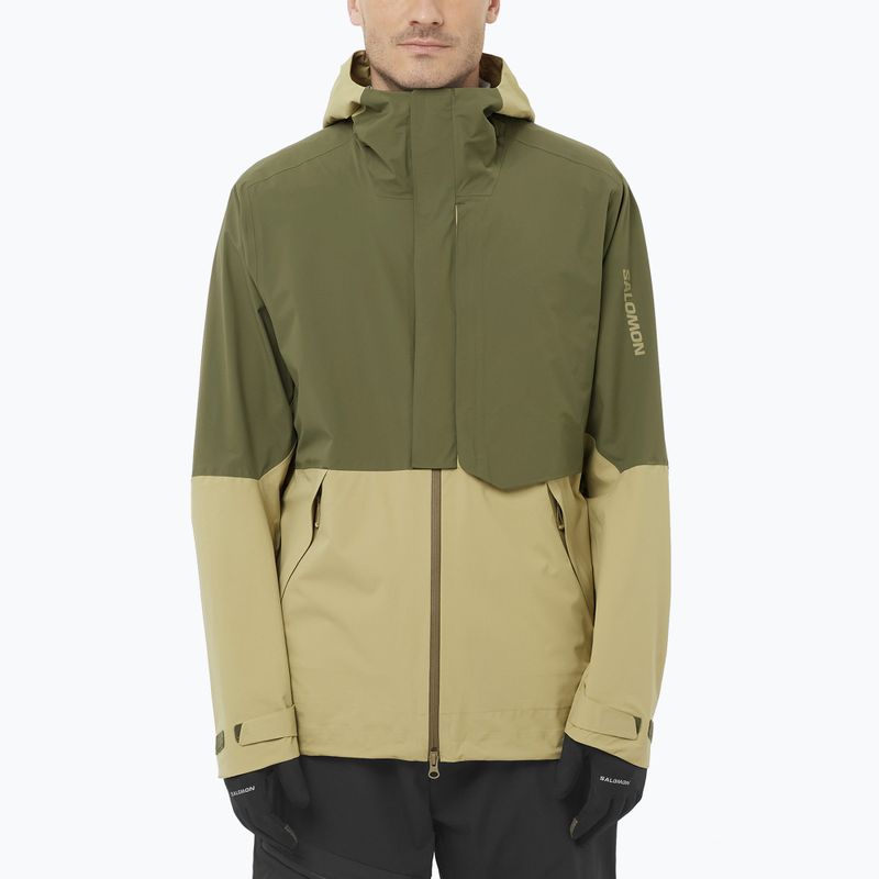 Geacă softshell pentru bărbați Salomon Outherpath Pro 2.5 l gray green/grape leaf