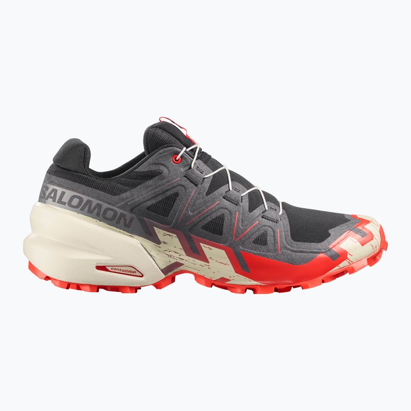 Încălțăminte de alergare pentru bărbați Salomon Speedcross 6 black/fiery red/almond milk 2