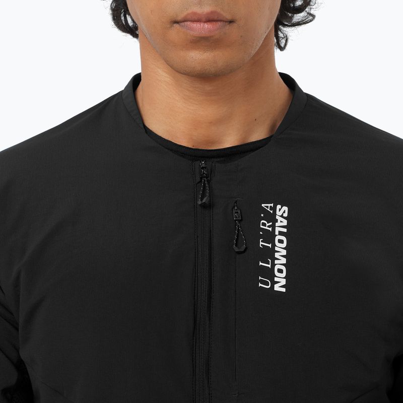 Bluză de alergare pentru bărbați Salomon Ultra Fleece Deep Black 3