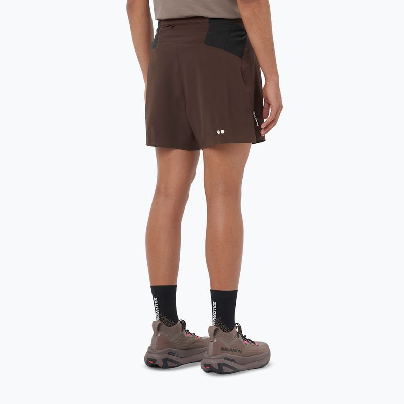 Pantaloni scurți de alergare pentru bărbați Salomon Sense Aero Stow 5" coffee bean 3