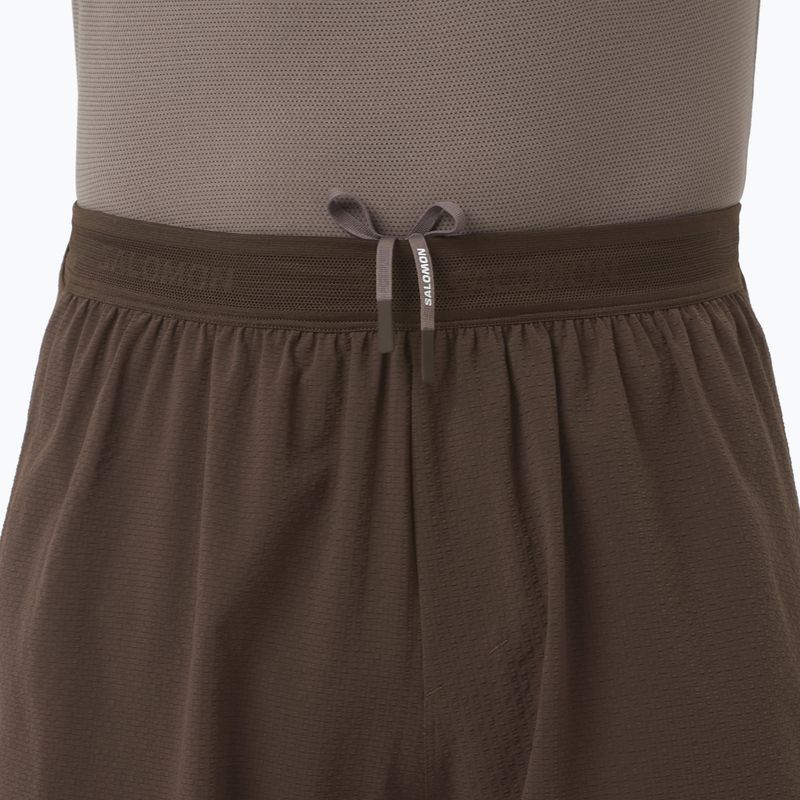 Pantaloni scurți de alergare pentru bărbați Salomon Sense Aero Stow 5" coffee bean 4