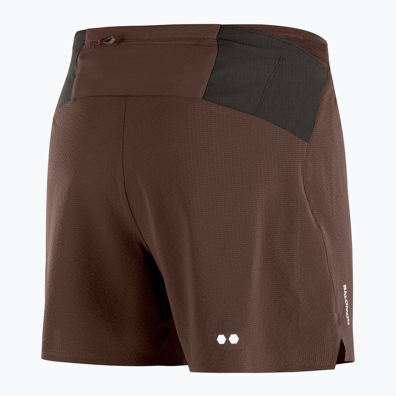 Pantaloni scurți de alergare pentru bărbați Salomon Sense Aero Stow 5" coffee bean 8
