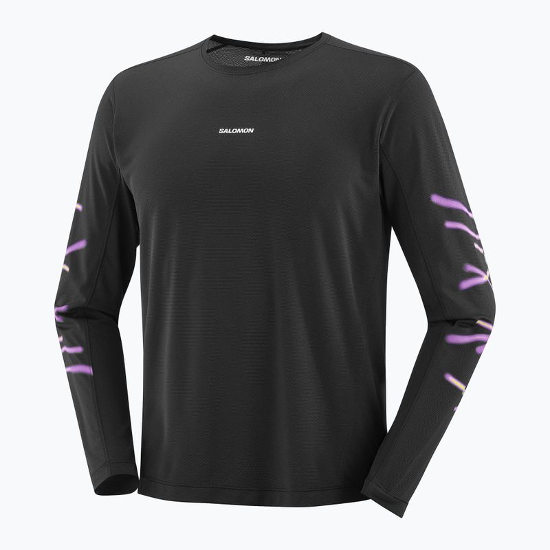 Longsleeve de alergare pentru bărbați Salomon Shakeout Core deep black 3