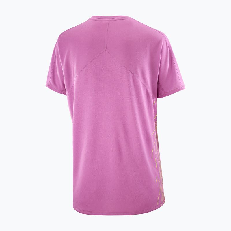 Tricou de alergare pentru femei Salomon Sense Aero SS Tee GFX iris orchid/acid lime 5