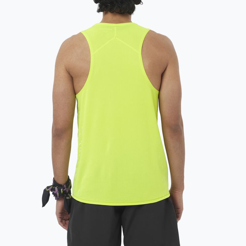 Tricou de alergare pentru bărbați Salomon Sense Aero Singlet GFX acid lime 2