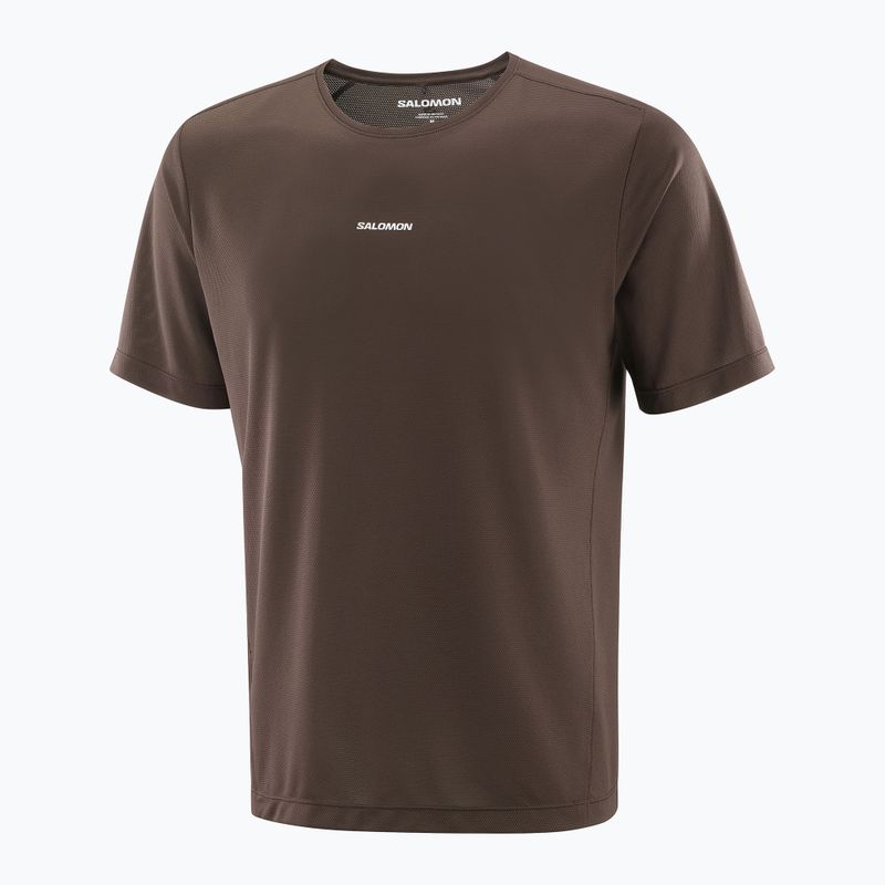 Tricou de alergare pentru bărbați Salomon Shakeout Core cofee bean 3