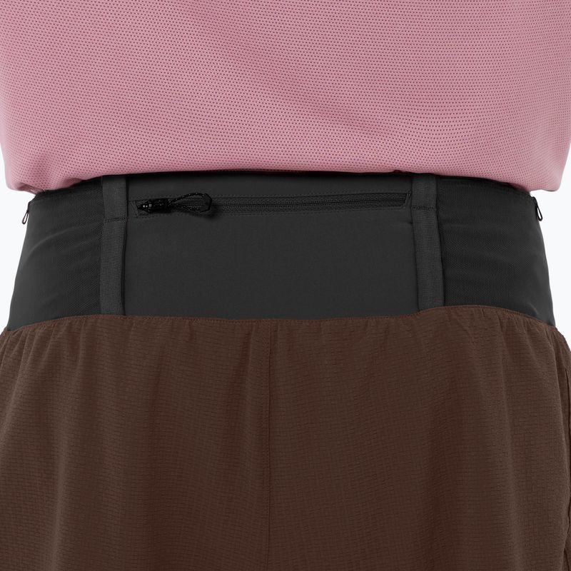 Pantaloni scurți de alergare pentru bărbați Salomon Sense Aero 2IN1 5 "coffee bean" 5