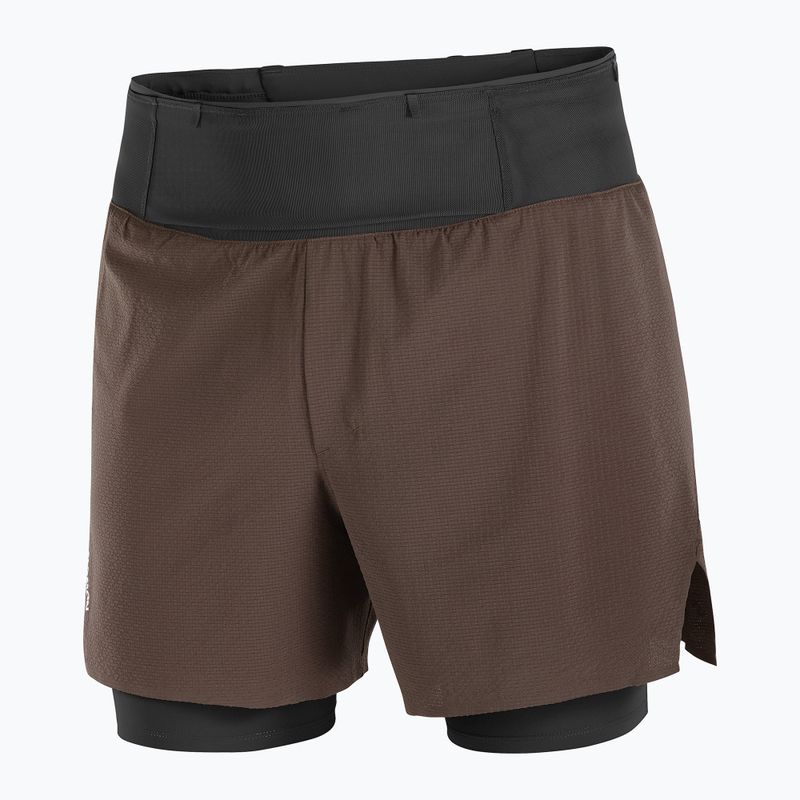 Pantaloni scurți de alergare pentru bărbați Salomon Sense Aero 2IN1 5 "coffee bean" 8