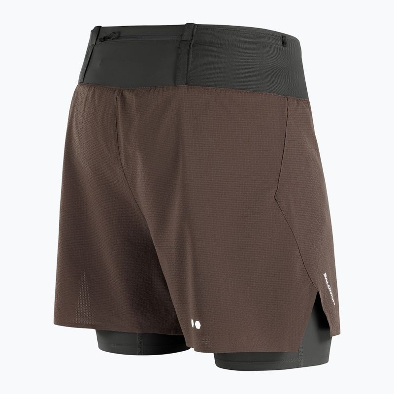 Pantaloni scurți de alergare pentru bărbați Salomon Sense Aero 2IN1 5 "coffee bean" 9