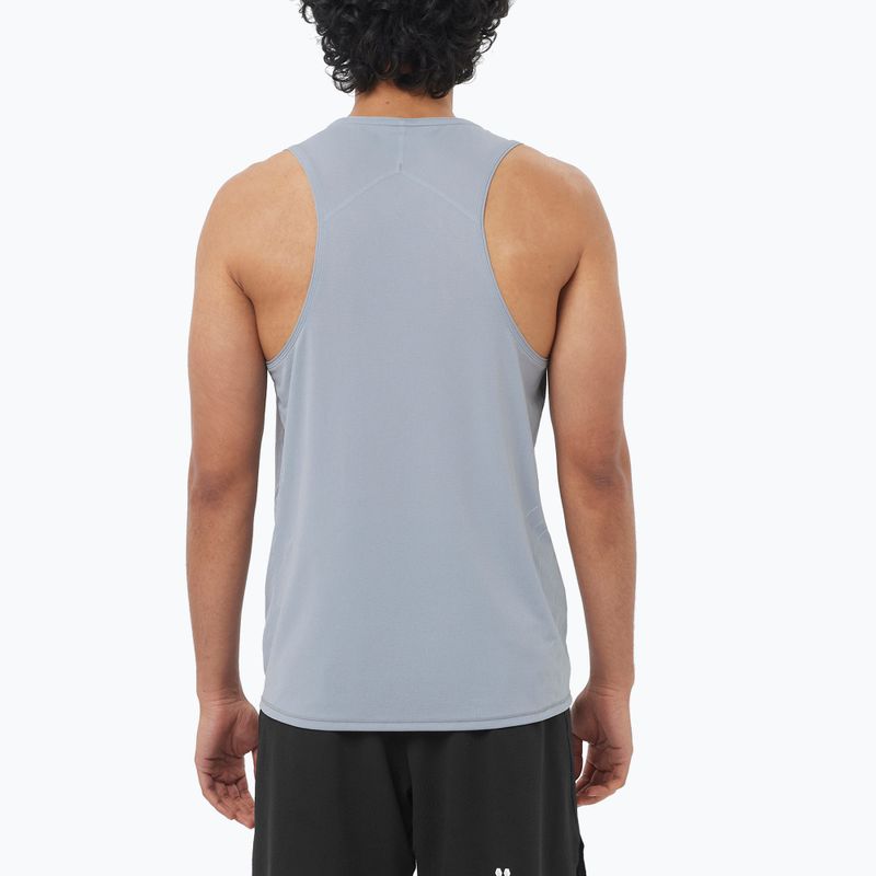 Tricou de alergare pentru bărbați Salomon Sense Aero Singlet GFX trade winds 2