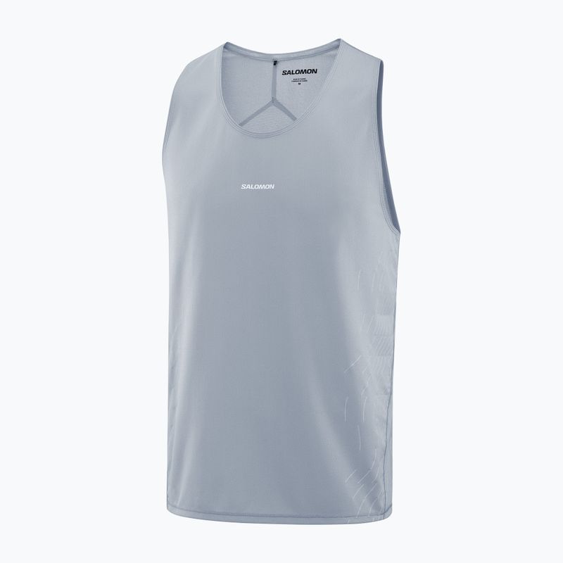 Tricou de alergare pentru bărbați Salomon Sense Aero Singlet GFX trade winds 4