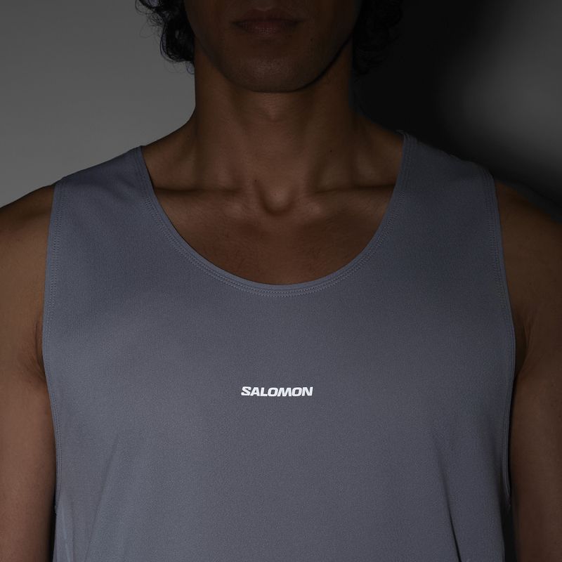 Tricou de alergare pentru bărbați Salomon Sense Aero Singlet GFX trade winds 6