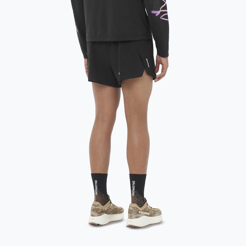 Pantaloni scurți de alergare pentru bărbați Salomon Aero SPLT 3" deep black 2