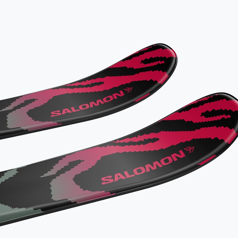 Schiuri de coborâre pentru copii + legături Salomon QST Jr Black XS + C5 GW black/neon punch 6