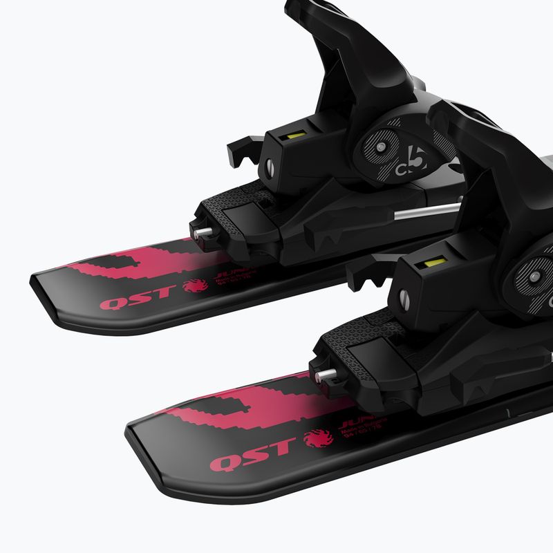 Schiuri de coborâre pentru copii + legături Salomon QST Jr Black XS + C5 GW black/neon punch 7