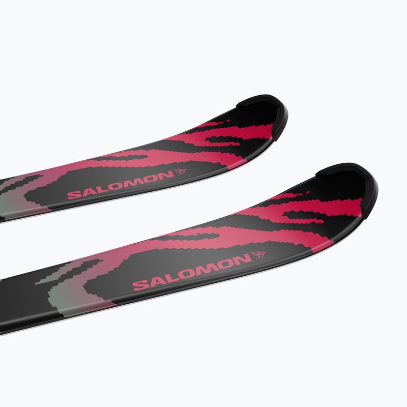 Schiuri de coborâre pentru copii + legături Salomon QST Jr Black S + C5 GW black/neon punch 6